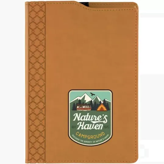 Full Color Montabella Journal, 5.85 x 8.75 Faux Leather Notebook — view 2