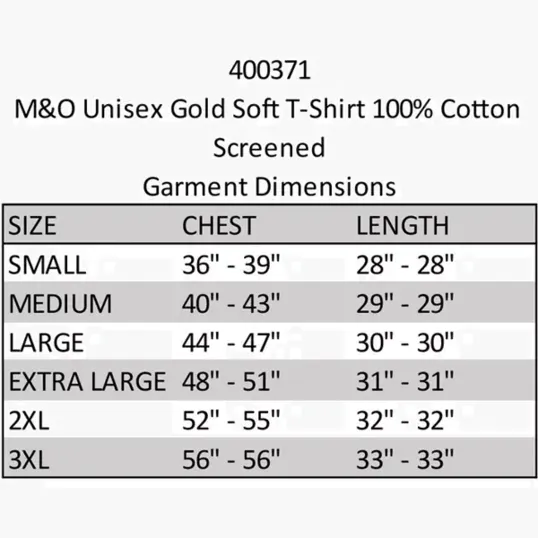 M&O Unisex Gold Soft T-Shirt, 100% Cotton — view 6