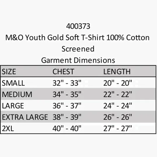 M&O Youth Gold Soft T-Shirt, 100% Cotton — view 5