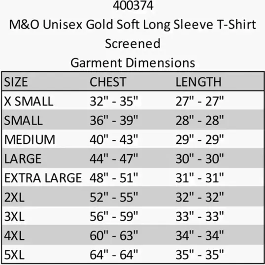 M&O Unisex Gold Soft Long Sleeve T-Shirt — view 6