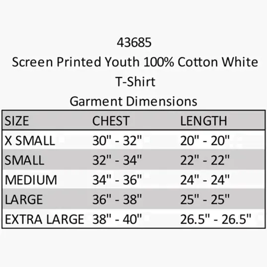 Youth 100% Cotton White T-Shirt — view 3