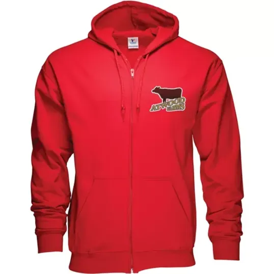 Zippered Hoodie, 50/50 Cotton-Polyester, Embroidered