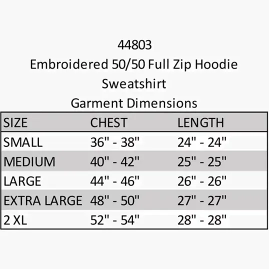 Zippered Hoodie, 50/50 Cotton-Polyester, Embroidered — view 6