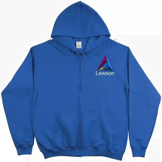 Zippered Hoodie, 50/50 Cotton-Polyester, Embroidered — view 5