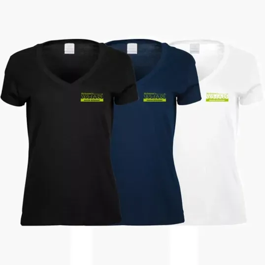 Ladies Cotton V-Neck T-Shirt — view 4