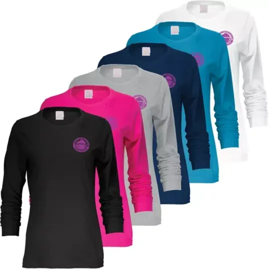Ladies Long Sleeve Cotton T-Shirt — view 4
