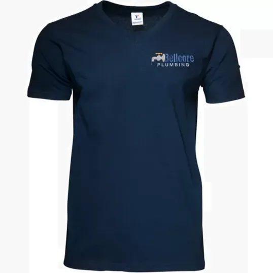 Men's V-Neck T-Shirt, Embroidered