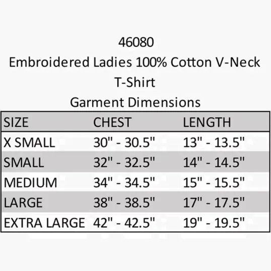 Ladies V-Neck T-Shirt, Embroidered — view 4