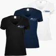 Ladies V-Neck T-Shirt, Embroidered — view 3
