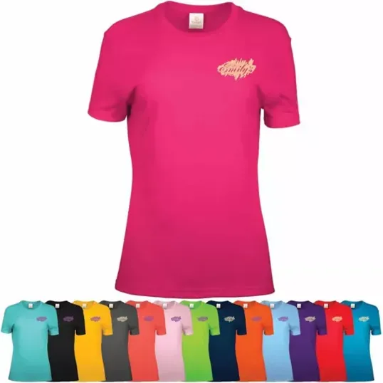 Ladies 100% Cotton Colored T-Shirt — view 3