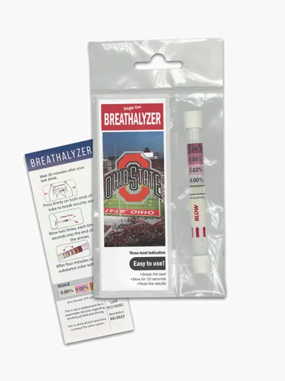 Single-Use Breathalyzer with Custom Printed Insert