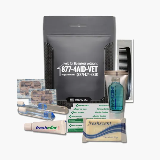 Hygiene Kit with Toothbrush, Toothpaste, Shampoo, Soap, Bandages, and Comb — view 2
