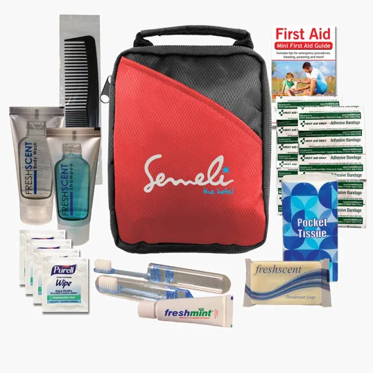Water Resistant Travel Kit Toiletry Bag with Hygiene Essentials