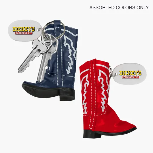 Cowboy Boot Keychain with Stitched Detail — view 2