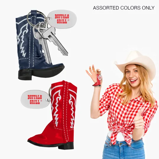 Cowboy Boot Keychain with Stitched Detail