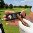 Dual-Action Cigar Cutter with Straight and Wedge Blades — view 3