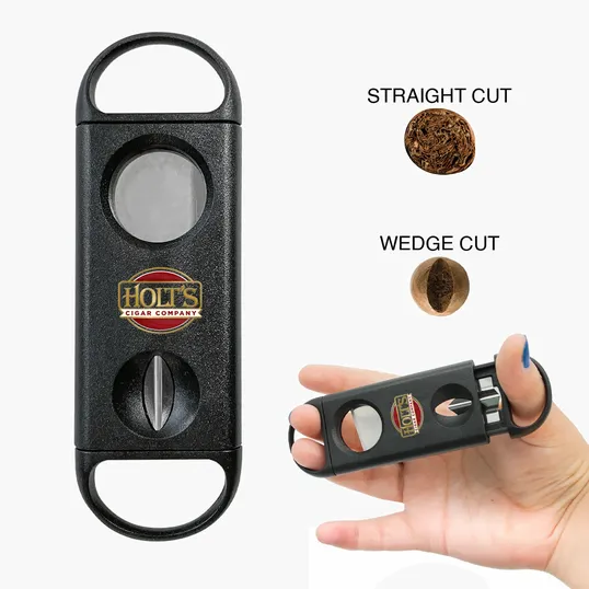 Dual-Action Cigar Cutter with Straight and Wedge Blades — view 2