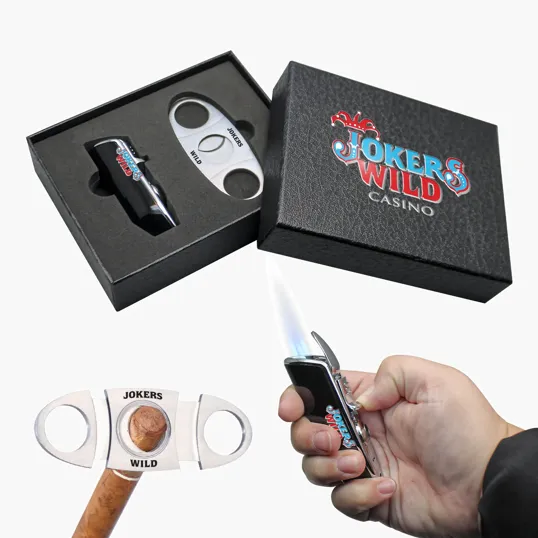 Cigar Gift Set with Cutter and Torch Lighter