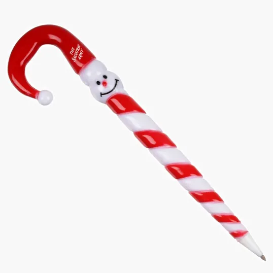 Candy Cane Pen with Smiley Face