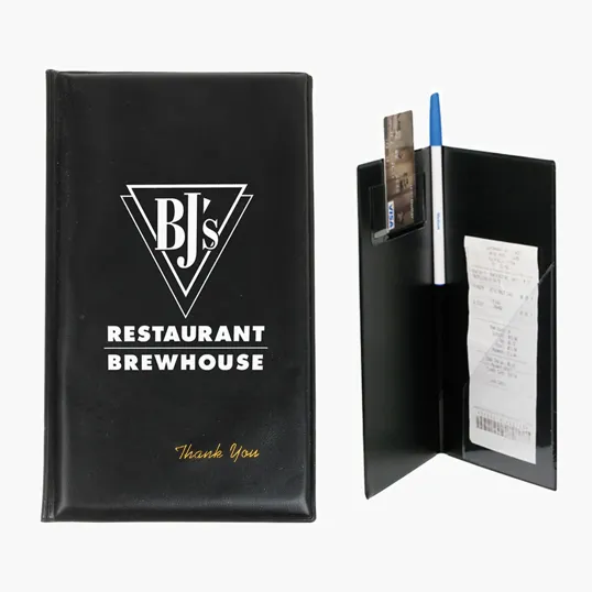 Vinyl Check Holder with Card and Bill Slots