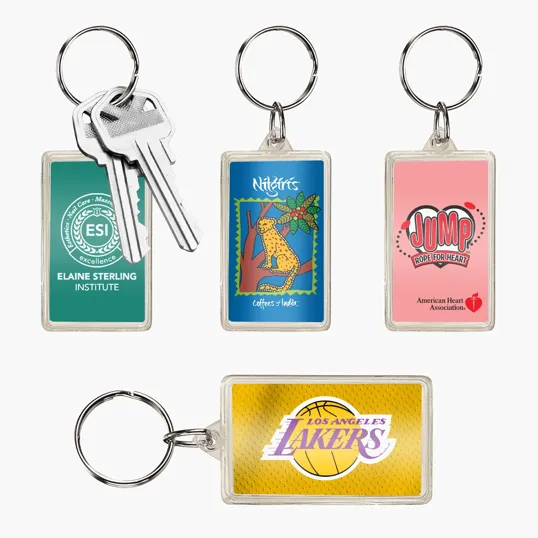Rectangle Crystal Key Tag with Full Color Insert