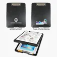 Storage Clipboard with Low-Profile Clip and Hanging Hole