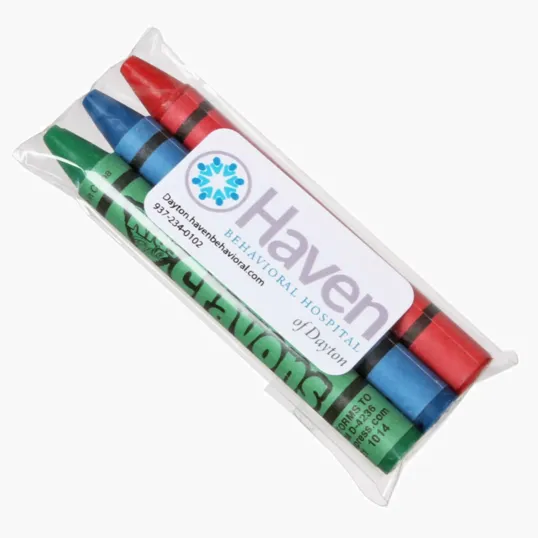 3pk Crayons in Clear Cello Bag