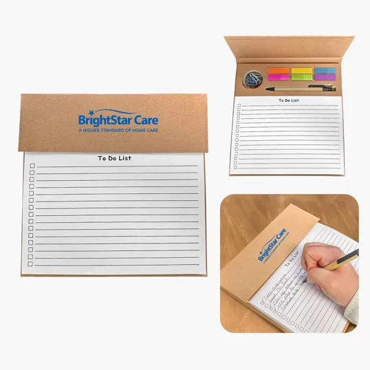 Desk Organizer with Notepad, Sticky Notes, Paper Clips, and Pen