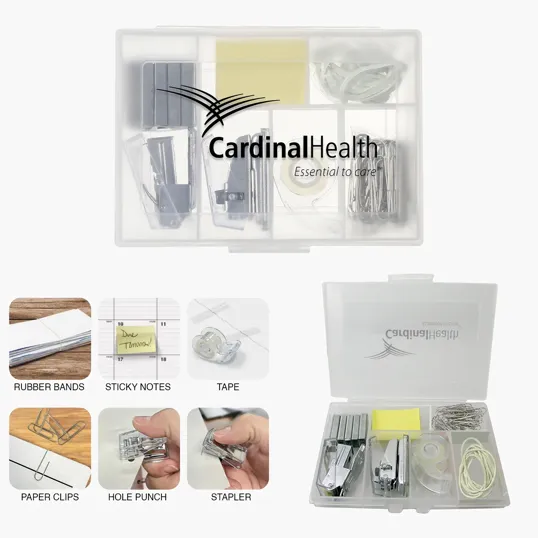 Desk Set with Mini Stapler, Tape Dispenser, and More