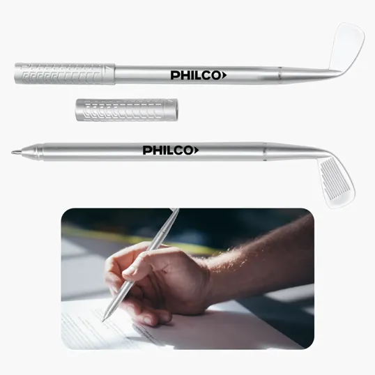 Golf Club Ballpoint Pen with Removable Cap