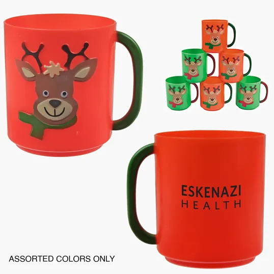 Reindeer Mug, 8 oz Plastic Holiday Mug