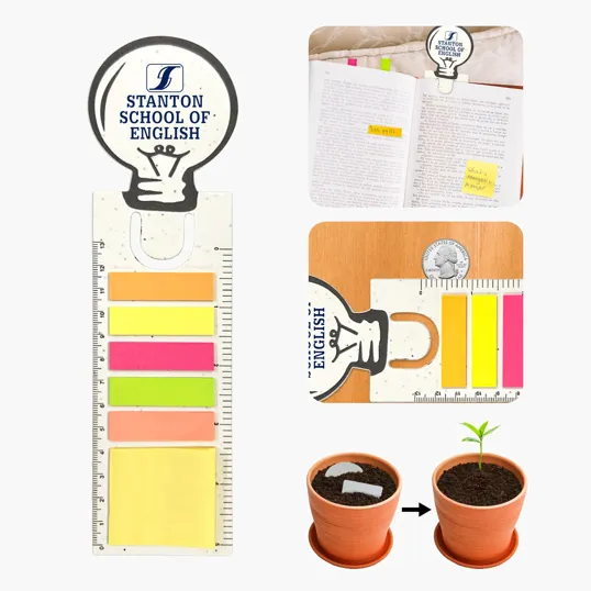 Plantable Bookmark with Ruler and Sticky Notes