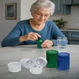 4-in-1 Pill Box with Water Cup, Cutter, and Crusher — view 8