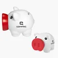 Piggy Bank with Coin Slot and Removable Nose — view 2
