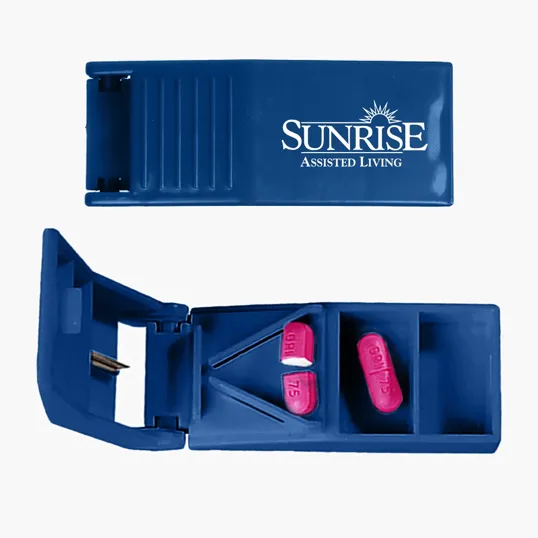 Pill Box & Cutter with 2 Storage Compartments