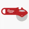 Pizza Cutter & Bottle Opener with Magnetic Backing