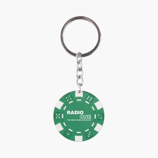 Poker Chip Keychain with Dice Edge — view 2