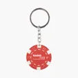 Poker Chip Keychain with Dice Edge