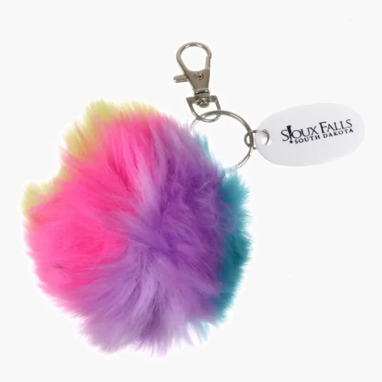 Pom Pom Keychain with Split Ring and Trigger Clip