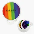 Rainbow Collapsible Hand Fan with Folding Nylon Leaf — view 2
