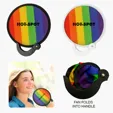 Rainbow Collapsible Hand Fan with Folding Nylon Leaf — view 3