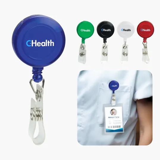 Badge Holder with Retractable Cord and Slide Pocket Clip — view 6