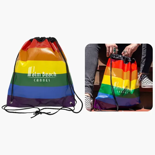 Rainbow Drawstring Backpack