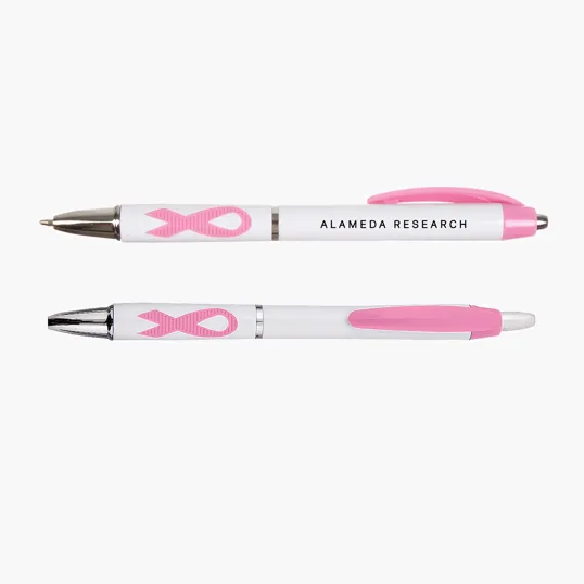 Ribbon Grip Click Pen with Pocket Clip