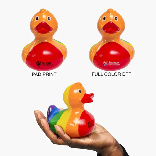 Rainbow Duck Squeezable Vinyl Toy