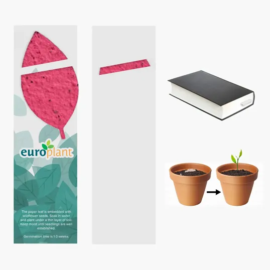 Plantable Bookmark with Seed Paper Leaf — view 2