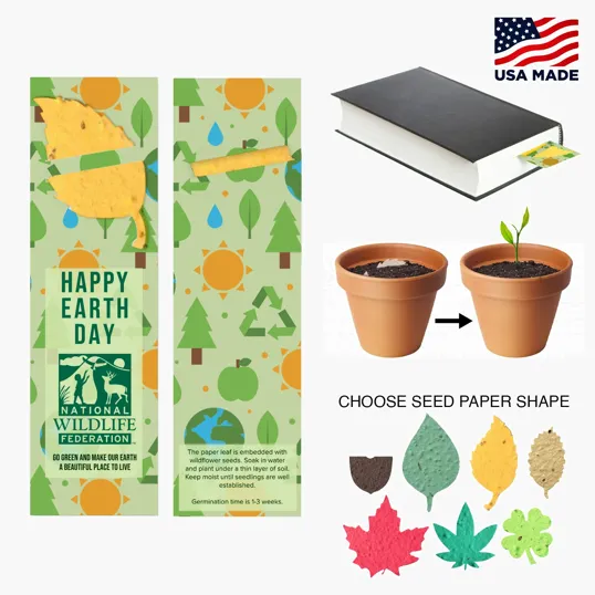 Plantable Bookmark with Seed Paper Leaf — view 12