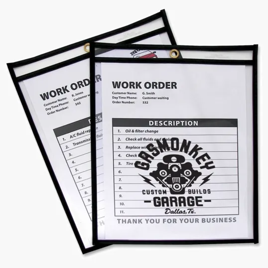 8.5 x 11 Shop Ticket Holder with Metal Eyelet