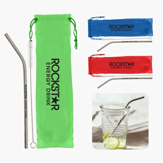 3pc Straw Kit with Cleaning Brush — view 3