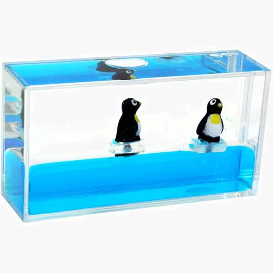 Mini Penguin Liquid Wave Paperweight — view 2